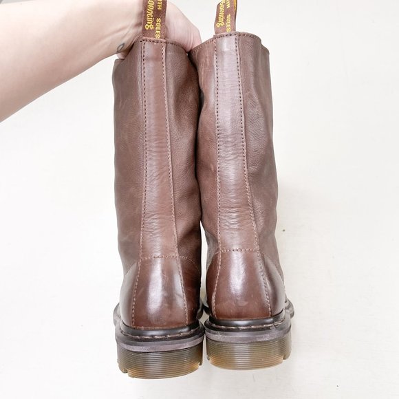Dr. Martens Brown Combat Boots Womens Size 8 No Box - Picture 6 of 12